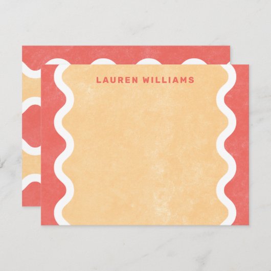 Hintergrundbeleuchtungskarte für Wavy Lines - Rot Mitteilungskarte (Vorne/Hinten)