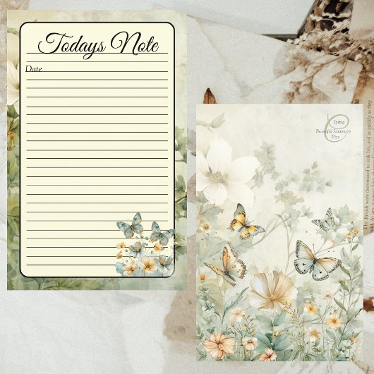 Hintergrundbild Blue Butterfets Binder Note Page