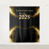 Hintergrundbild der Abschluss-Foto-Klasse 2025 Wandteppich (Vorderseite)