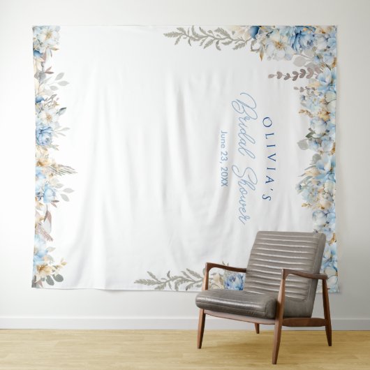 Hintergrundbild für den Stand des Dusty Blue Braut Wandteppich (Beispiel (Horizontal))