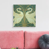 Hintergrundbild für die Tafel "Swan, Rush & Iris" Leinwanddruck (Insitu (Wohnzimmer))
