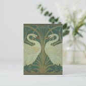 Hintergrundbild für die Tafel "Swan, Rush & Iris" Postkarte (Stehend Vorderseite)