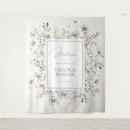 Hintergrundbild für die Wildblume Watercolor-ArchI Wandteppich (Vorderseite)