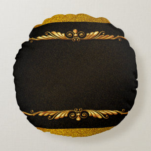 Hintergrundbild Goldrahmen floral Rundes Kissen