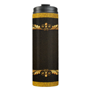 Hintergrundbild Goldrahmen floral Thermosbecher