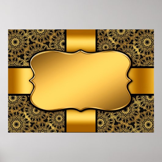 Hintergrundbild Goldrahmen Poster (Vorne)