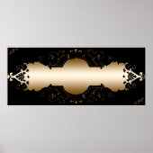 Hintergrundbild Goldrahmen schwarz Poster (Vorne)