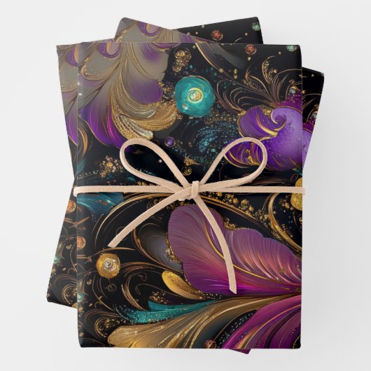 Hintergrundbild Intrictive Blume Lila Geschenkpapier Set (Beispiel)