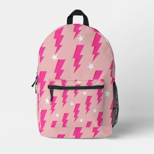 Hintergrundbild Y2K Muster in Star Pink Bedruckter Rucksack (Vorderseite)