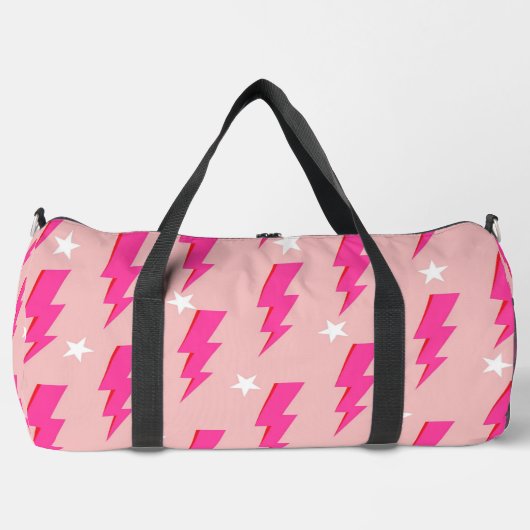 Hintergrundbild Y2K Muster in Star Pink Duffle Bag (Vorderseite)