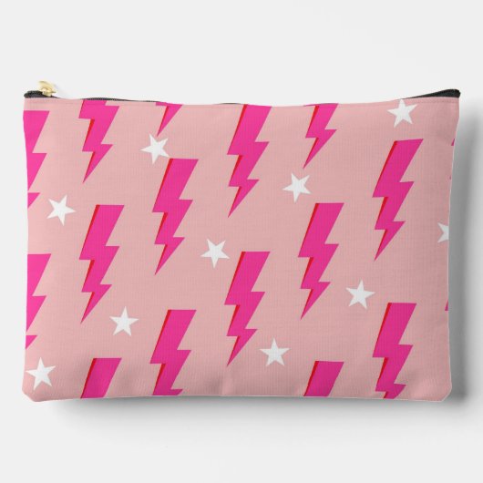 Hintergrundbild Y2K Muster in Star Pink Zubehörtasche (Vorderseite)