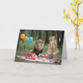 Hintergrundbild zum Geburtstag Löwe Benutzerdefini Karte (Gelbe Blume)