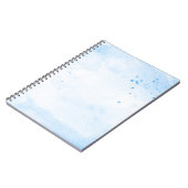 Hintergrundblaues Aquarellpapier Notizblock (Linke Seite)