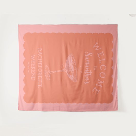 Hintergrundcocktail am Rand des Junggeselinnen-Abs Wandteppich (Vorderseite (Horizontal))