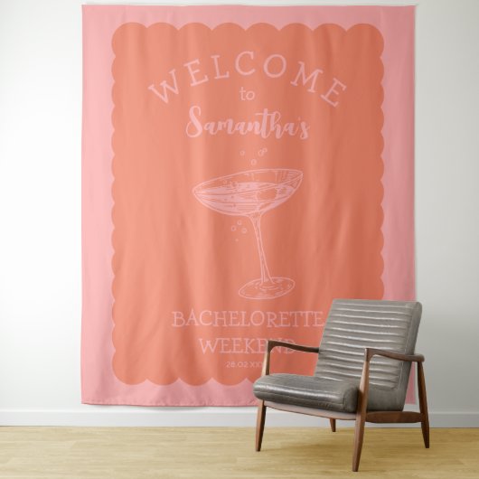 Hintergrundcocktail am Rand des Junggeselinnen-Abs Wandteppich (Beispiel)