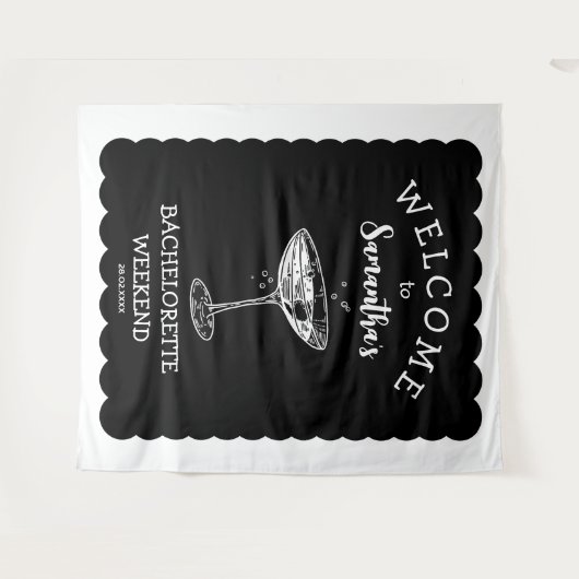 Hintergrundcocktail am Rand des Junggeselinnen-Abs Wandteppich (Vorderseite (Horizontal))