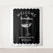 Hintergrundcocktail am Rand des Junggeselinnen-Abs Wandteppich (Vorderseite)