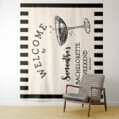 Hintergrundcocktail für den Retro-Junggeselinnen-A Wandteppich (Beispiel)