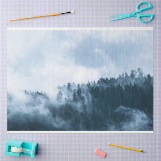 Hintergrunddekoupage von Waldnebeln Seidenpapier (Basteln)