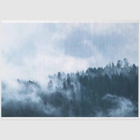 Hintergrunddekoupage von Waldnebeln Seidenpapier (Vorderseite)