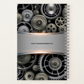 Hintergrunddruck mit metallischer grauer Textur Notizblock (Rückseite)