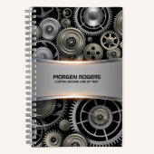 Hintergrunddruck mit metallischer grauer Textur Notizblock (Vorderseite)