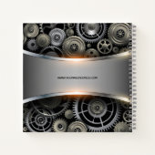 Hintergrunddruck mit metallischer grauer Textur Notizblock (Rückseite)