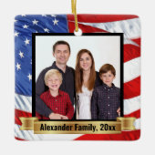 Hintergründe der amerikanischen Flagge Patriotisch Keramikornament (Vorderseite)