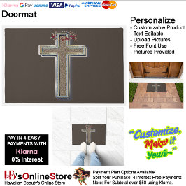 Hintergründe der Kreuzmatte mit braunem Hintergrun Fußmatte