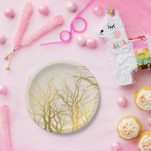 Hintergründe der Muster-Ränder aus Gold Treppen Pappteller (Party)