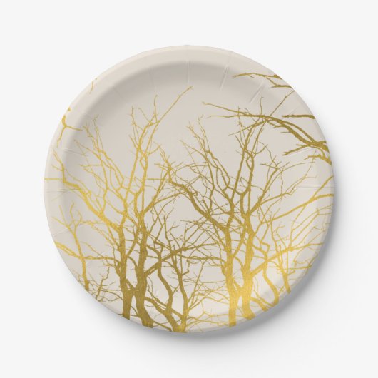 Hintergründe der Muster-Ränder aus Gold Treppen Pappteller (Vorderseite)