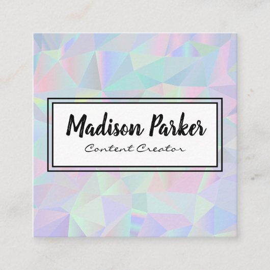 Hintergründe der Retro-Iridescent Quadratische Visitenkarte (Vorderseite)