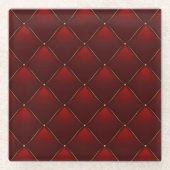 Hintergründe des gequilten Red Gold Thread Glasuntersetzer (Vorderseite)
