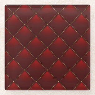 Hintergründe des gequilten Red Gold Thread Glasuntersetzer