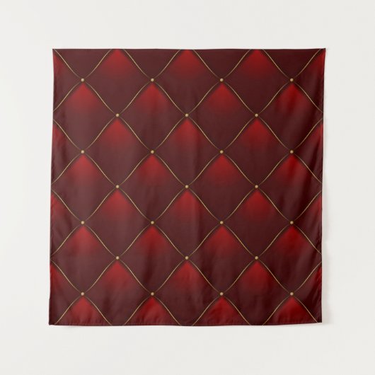 Hintergründe des gequilten Red Gold Thread Wandteppich (Vorderseite)