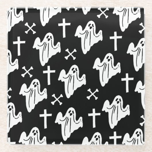 Hintergründe des Handzeichens Halloween Glasuntersetzer (Vorderseite)
