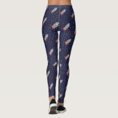 Hintergründe des Retro-Raketenschiffs mit Sternen- Leggings (Rückseite)