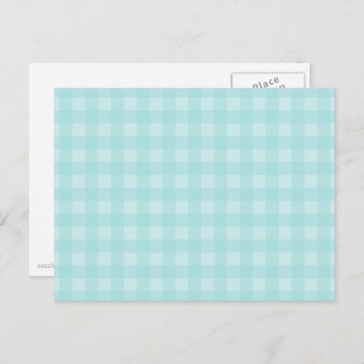 Hintergründe für das hintere blaue Gingham-Muster Postkarte (Vorne/Hinten)