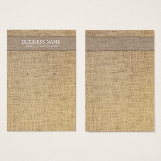 Hintergrundebene Rustikale Burlap-Karte (Vorne & Hinten)
