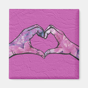 Hintergrundeffekte für das Herz auf rosa Spitzen Magnet