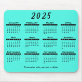 Hintergrundfarbe 2025 Kalender - Jahr Mousepad (Vorne)
