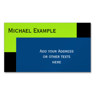 Hintergrundfarbe Blockieren - federgrün und blau Magnetische Visitenkarte