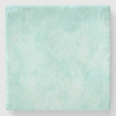Hintergrundfarbe des hellblauen grünen Aquarellpap Steinuntersetzer (Vorderseite)