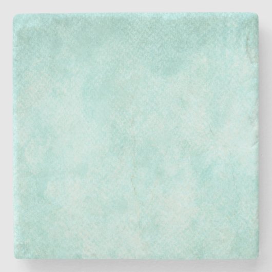 Hintergrundfarbe des hellblauen grünen Aquarellpap Steinuntersetzer (Vorderseite)