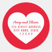 Hintergrundfarbe für Herz bearbeitbare Hintergrund Runder Aufkleber (Vorderseite)