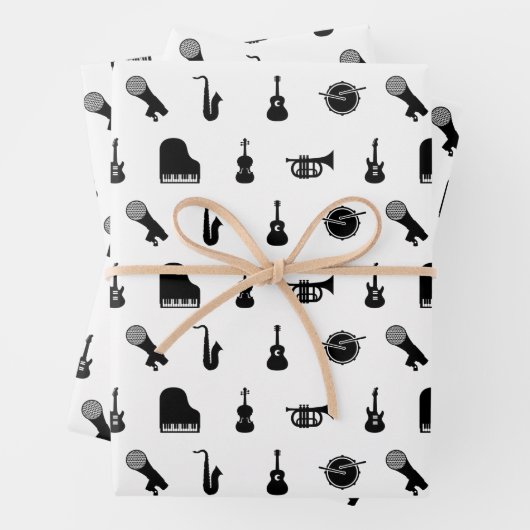 HINTERGRUNDFARBE FÜR Musikinstrumente Geschenkpapier Set (Beispiel)