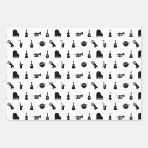 HINTERGRUNDFARBE FÜR Musikinstrumente Geschenkpapier Set