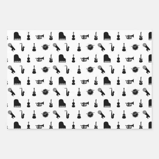 HINTERGRUNDFARBE FÜR Musikinstrumente Geschenkpapier Set (Vorderseite)