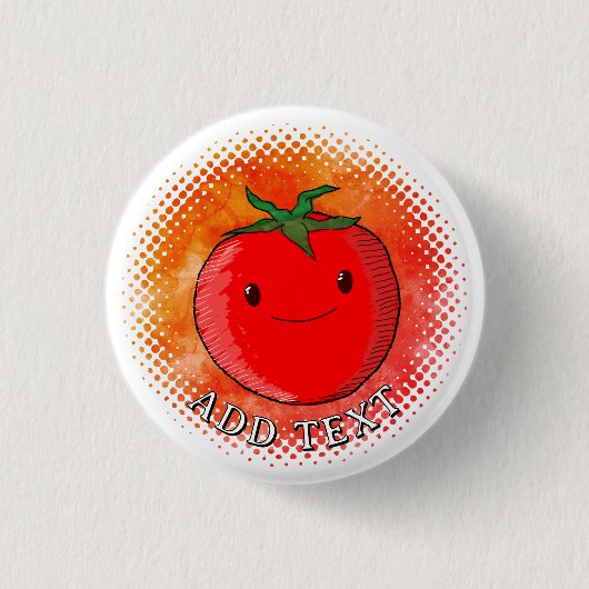 Hintergrundfarbe für niedliche Cartoon Tomato Button (Vorderseite)