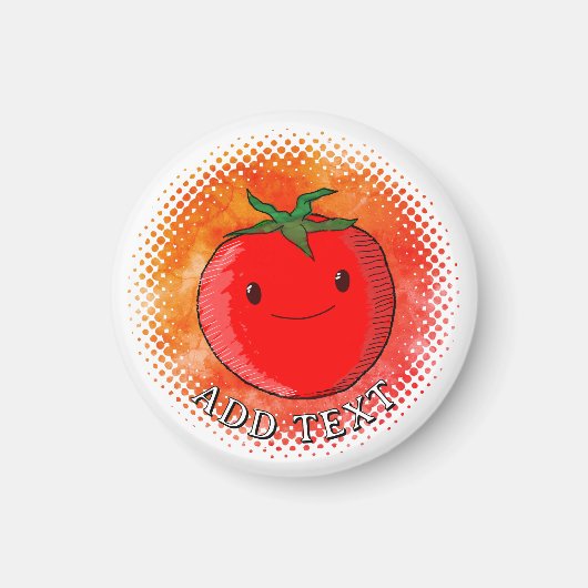 Hintergrundfarbe für niedliche Cartoon Tomato Magnet (Vorne)